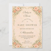 Invitation Fête de Naissance Florale Blush Sage (Devant)