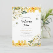 Invitation Fête de naissance Florale en Ruche (Debout devant)