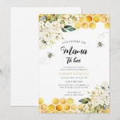 Invitation Fête de naissance Florale en Ruche (Devant / Derrière)