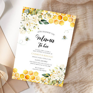 Invitation Fête de naissance Florale en Ruche