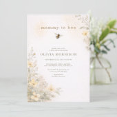 Invitation Fête de naissance florale Maman à Bébé (Debout devant)