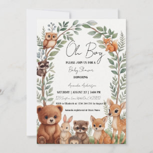 Invitation Fête de naissance garçon Animaux Safari Jungle Tro
