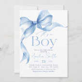 Invitation Fête de naissance garçon Coquette Arc Bleu (Devant)
