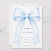 Invitation Fête de naissance garçon coquette Ruban Bleu (Devant)