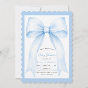Invitation Fête de naissance garçon coquette Ruban Bleu