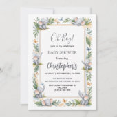 Invitation Fête de naissance garçon éléphant aquarelle – Safa (Devant)