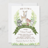 Invitation Fête de naissance garçon faune forestière (Devant)
