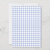 Invitation Fête de naissance Garçon Lune Étoile Gingham Bleu (Dos)