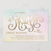 Invitation Fête de naissance garçon ou fille en lettres dorée (Devant)