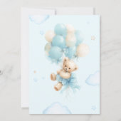 Invitation Fête de naissance garçon ourson bleu (Dos)