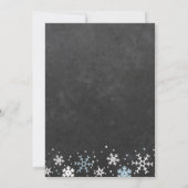 Invitation Fête de naissance garçon tableau noir flocons de n (Dos)