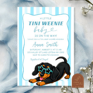 Invitation Fête de naissance garçon thème chien sausage rayur
