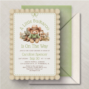 Invitation Fête de naissance genre neutre de Buckaroo occiden