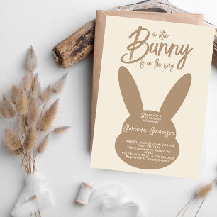 Invitation Fête de naissance genre neutre de lapin