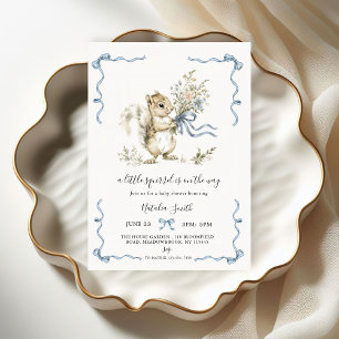 Invitation Fête de Naissance Genre Neutre Écureuil de la Forê