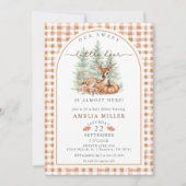 Invitation Fête de naissance Gingham Citrouille d'Automne Cer (Devant)
