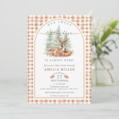 Invitation Fête de naissance Gingham Citrouille d'Automne Cer (Debout devant)