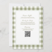 Invitation Fête de Naissance Gingham Vert Emeraude Golf Nouve (Dos)