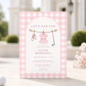 Invitation Fête de naissance Golf Let's Par-tee Fille Rose Gi
