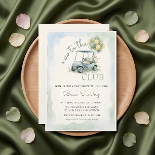 Invitation Fête de Naissance Golf Nouveau au Club Moderne