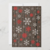 Invitation Fête de naissance hivernale rustique Flocon de nei (Dos)