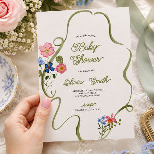Invitation Fête de naissance jardin botanique vintage