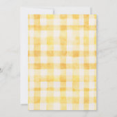 Invitation Fête de Naissance Jaune Gingham Beurre Neutre (Dos)