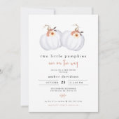 Invitation Fête de naissance jumeaux AMBER Rustic Two Little (Devant)