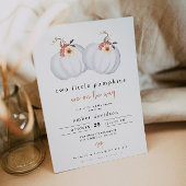 Invitation Fête de naissance jumeaux AMBER Rustic Two Little