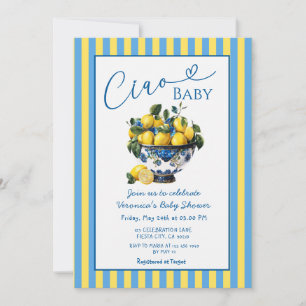 Invitation Fête de naissance Lemon Ciao Baby italienne