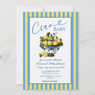 Invitation Fête de naissance Lemon Ciao Baby italienne