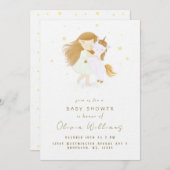 Invitation Fête de naissance licorne petite fille personnalis (Devant / Derrière)