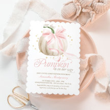 Fête de naissance Little Pumpkin avec un nœud rose