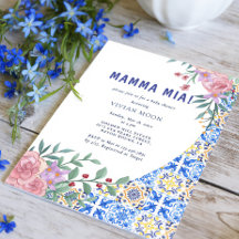 Fête de naissance Mamma Mia Carrelage Bleu Italien