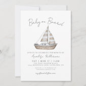 Invitation Fête de Naissance Marin Bébé à Bord (Devant)