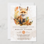 Invitation Fête de naissance mignonne Renard de la forêt (Devant)