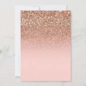Invitation Fête de Naissance Moderne Fille Paillettes Rose Gl (Dos)
