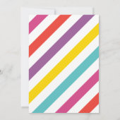 Invitation Fête de Naissance Moderne pour Bébé Fille Arc-en-C (Dos)