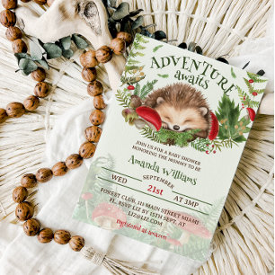 Invitation Fête de naissance neutre sur le thème de la forêt