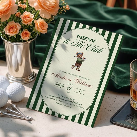 Invitation Fête de naissance "NOUVEAU AU CLUB" de Golf