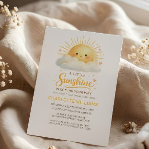 Invitation Fête de Naissance Nuage Mignon Genre Neutre Ensole