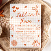Invitation Fête de naissance Orange Gingham Dessinée à la mai