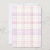 Invitation Fête de naissance Orchidée Violette Gingham Floral (Dos)