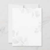 Invitation Fête de naissance ours aquarelle verdure d'eucalyp (Dos)