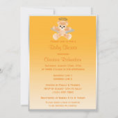 Invitation Fête de naissance Ourson Ange Orange (Dos)