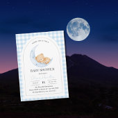 Invitation Fête de naissance Ourson Bleu