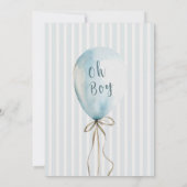 Invitation Fête de naissance Ourson Bleu Ballon (Dos)