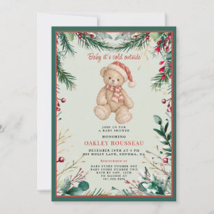 Invitation Fête de naissance Ourson d'hiver