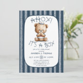 Invitation Fête de Naissance Ourson Marin Ahoy (Debout devant)