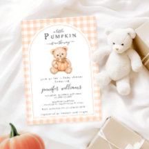 Fête de Naissance Ourson Teddy Citrouille Orange